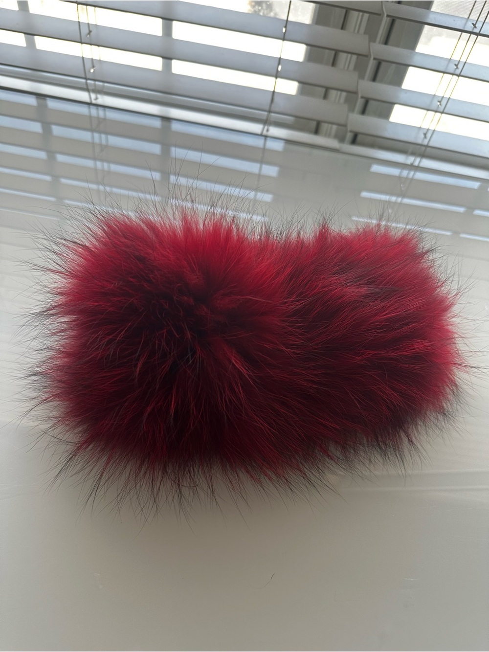 Real Fox Fur Headband/Neckwarmer- Bright Red